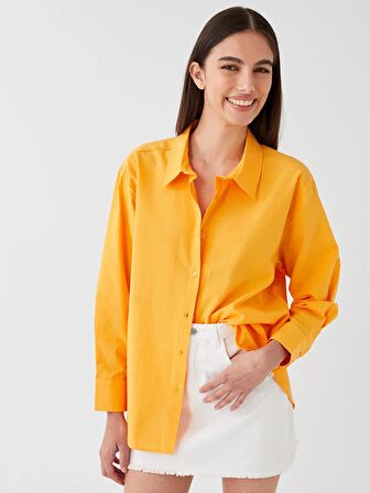 Düz Uzun Kollu Oversize Kadın Gömlek