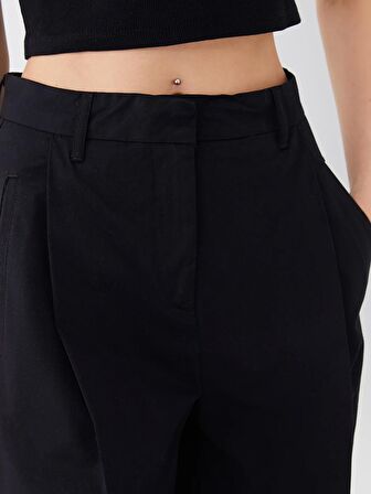 Standart Fit Düz Gabardin Kadın Pantolon