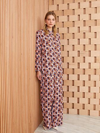Desenli Uzun Kollu Kadın Gömlek