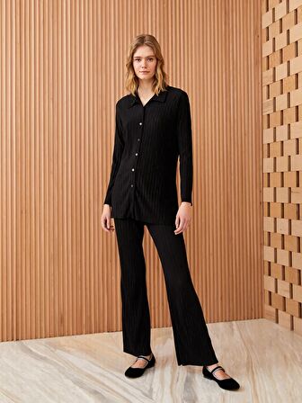 Beli Lastikli İspanyol Paça Kadın Pantolon