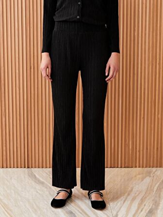 Beli Lastikli İspanyol Paça Kadın Pantolon