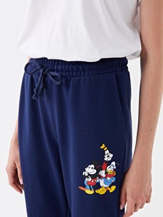 Kadın Beli Lastikli Mickey Mouse ve Arkadaşları Baskılı Eşofman Altı
