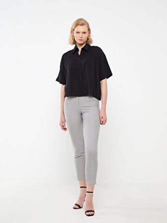 Düz Kısa Kollu Oversize Kadın Gömlek