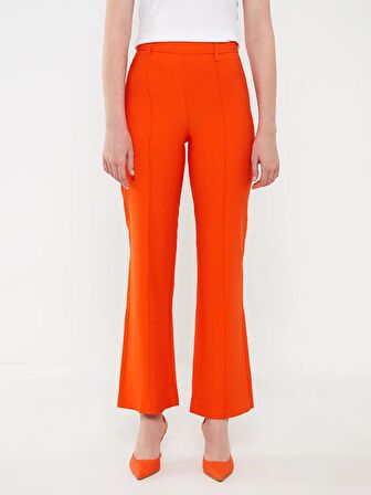 Standart Fit Düz Geniş Paça Kadın Pantolon