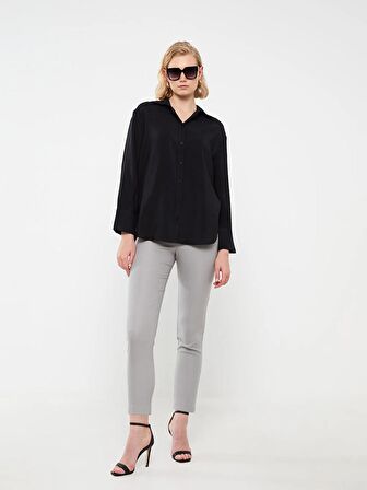 Düz Uzun Kollu Oversize Kadın Gömlek