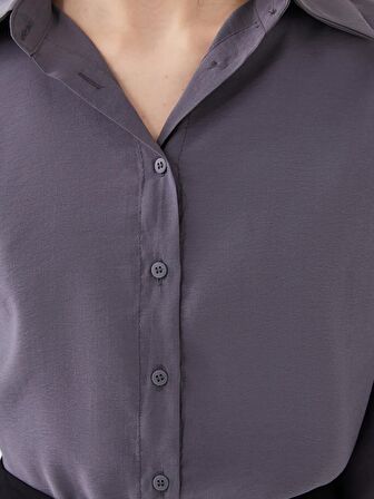 Düz Kısa Kollu Oversize Kadın Gömlek