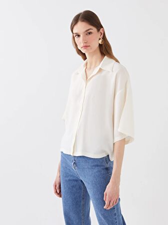 Düz Kısa Kollu Oversize Kadın Gömlek