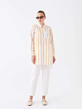 Çizgili Kadın Gömlek Tunik