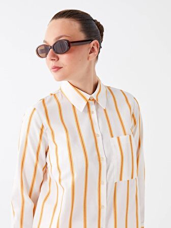 Çizgili Kadın Gömlek Tunik