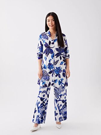 Çiçekli Uzun Kollu Kadın Gömlek Tunik