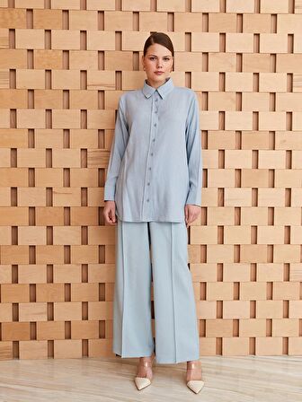 Düz Uzun Kollu Kadın Gömlek Tunik