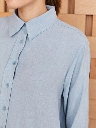 Düz Uzun Kollu Kadın Gömlek Tunik