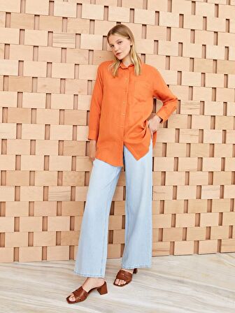 Düz Müslin Kadın Gömlek Tunik