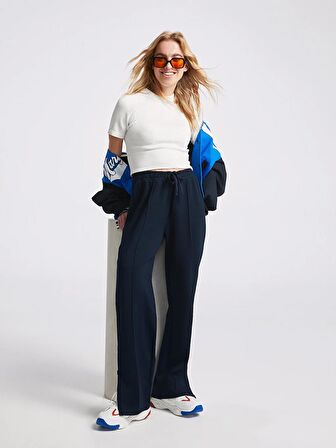 Yüksek Bel Beli Lastikli Kadın Pantolon