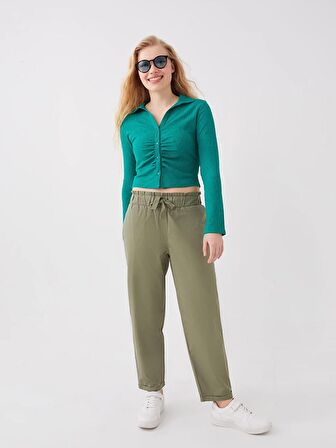 Rahat Kalıp Düz Gabardin Kadın Pantolon