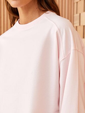 Bisiklet Yaka Oversize Kadın Sweatshirt