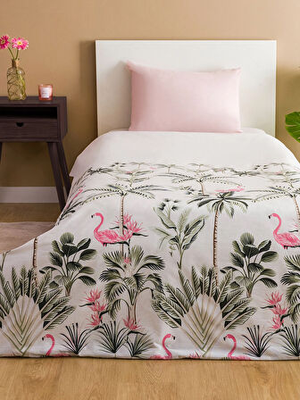 LCW HOME Karişik Flamingo Baskılı Tek Kişilik Nevresim 160x220 cm