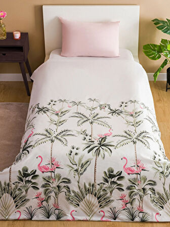 LCW HOME Karişik Flamingo Baskılı Tek Kişilik Nevresim 160x220 cm