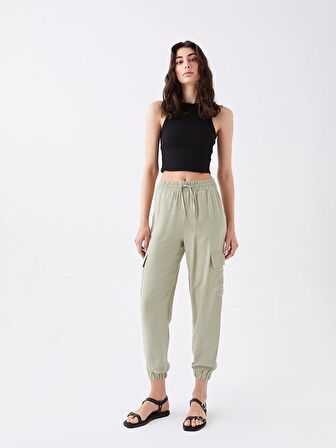 Beli Lastikli Kadın Jogger Pantolon