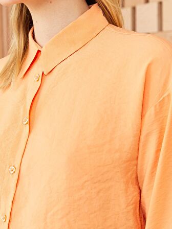 Düz Uzun Kollu Oversize Kadın Gömlek Tunik