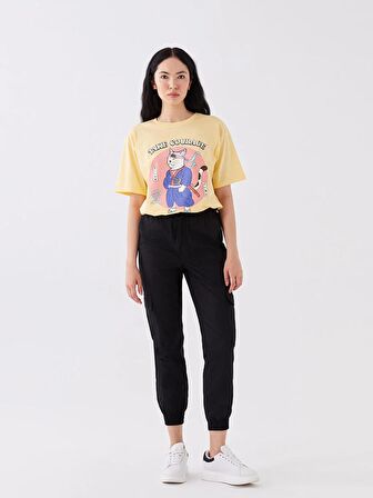 Kadın Beli Lastikli Düz Paraşüt Pantolon