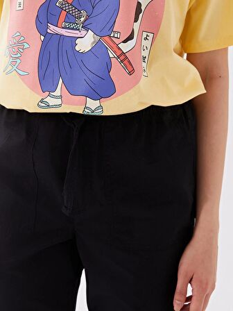 Kadın Beli Lastikli Düz Paraşüt Pantolon