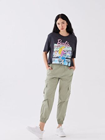 Kadın Beli Lastikli Düz Paraşüt Pantolon