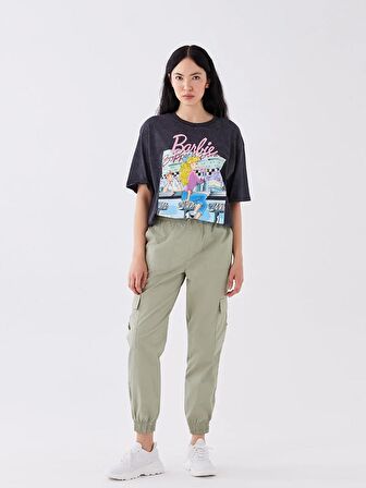 Kadın Beli Lastikli Düz Paraşüt Pantolon