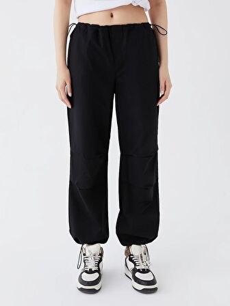 Kadın Beli Lastikli Düz Paraşüt Pantolon