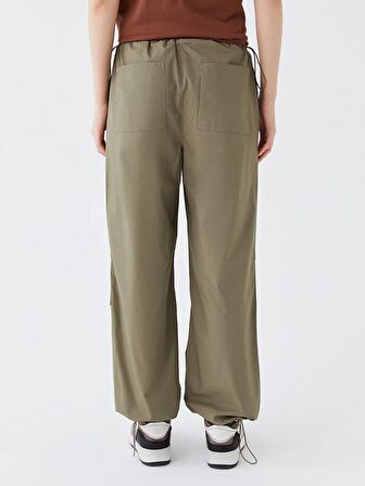 Kadın Beli Lastikli Düz Paraşüt Pantolon