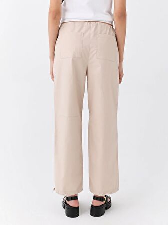 Kadın Beli Lastikli Düz Paraşüt Pantolon