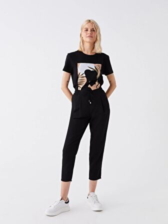 Beli Lastikli Havuç Kesim Kadın Pantolon