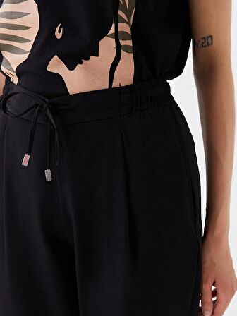 Beli Lastikli Havuç Kesim Kadın Pantolon