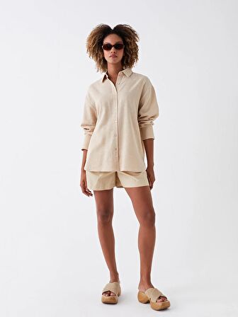 Düz Uzun Kollu Oversize Kadın Gömlek