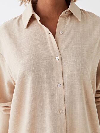 Düz Uzun Kollu Oversize Kadın Gömlek