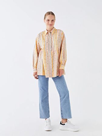 Desenli Kadın Gömlek Tunik