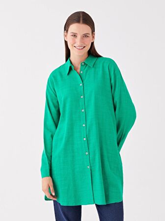 Düz Uzun Kollu Kadın Gömlek Tunik