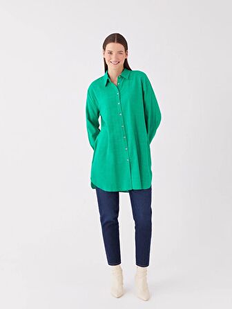 Düz Uzun Kollu Kadın Gömlek Tunik