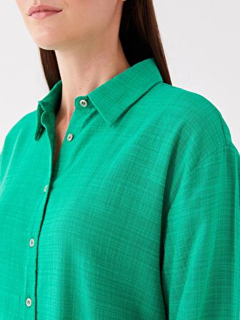 Düz Uzun Kollu Kadın Gömlek Tunik