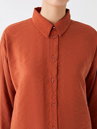 Düz Uzun Kollu Oversize Kadın Gömlek Tunik