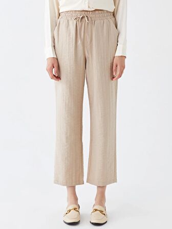 Beli Lastikli Havuç Kesim Kadın Pantolon