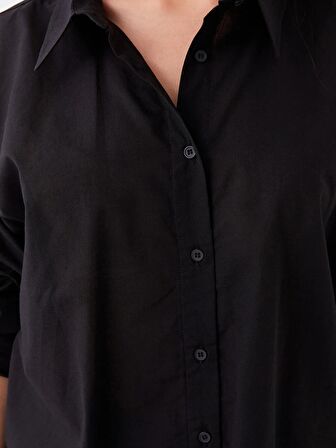 Düz Uzun Kollu Oversize Kadın Gömlek