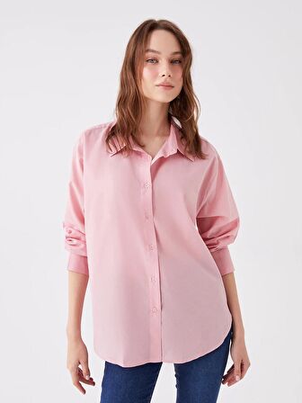 Düz Uzun Kollu Oversize Kadın Gömlek