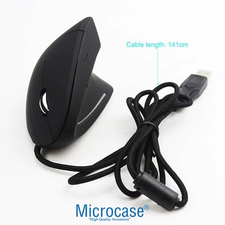 Microcase Dikey Ergonomik Kablolu Mouse 800/1200/1600 Dpı 6 Tuşlu - AL5178