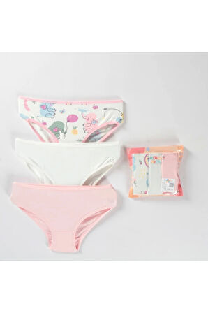 ELM Karışık Desen 3lü Kız Çocuk Slip Set S-64