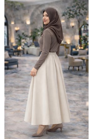 Uzun Etek Tesettür – Beli Lastikli Maxi Kloş Model