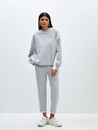 Kadın Beli Lastikli Düz Eşofman Altı