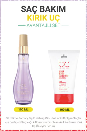 Barbary Fig Finishing Oil - Besleyici Saç Yağı +  BC Clean Acil Kurtarma Kırık Uç Önleyici Serum