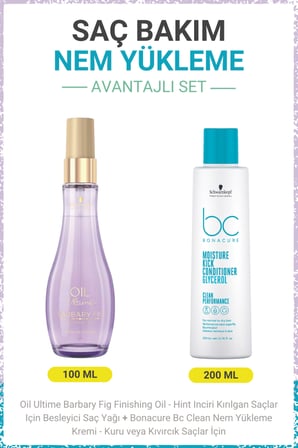 Barbary Fig Finishing Oil - Besleyici Saç Yağı +  BC Clean Nem Yükleme Kremi