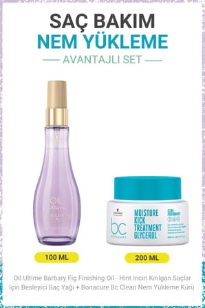 Barbary Fig Finishing Oil - Besleyici Saç Yağı +  BC Clean Nem Yükleme Kürü